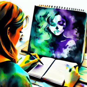 Femme écrivant dans un journal, symbolisant l'amélioration de la clarté des relations grâce à un outil de réflexion