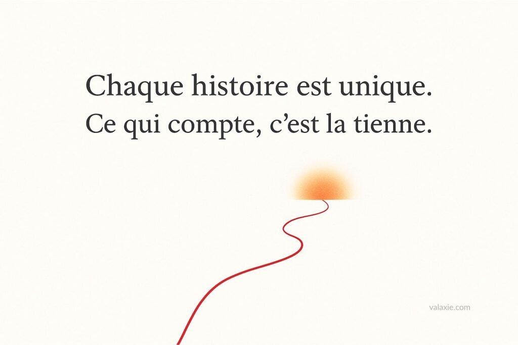 Citation inspirante : chaque histoire est unique, ce qui compte c’est la tienne