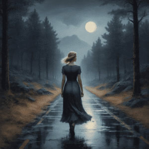 Deux femmes sous la lune : entre route et rivière, cinq visions suspendues