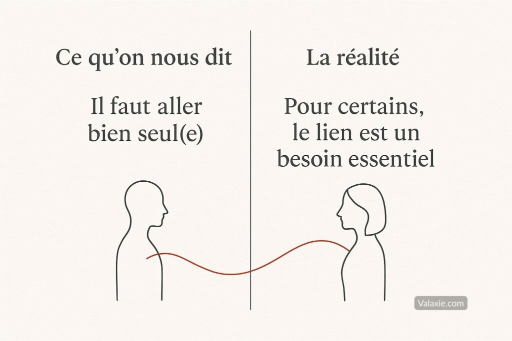 "Infographie minimaliste : ce qu’on nous dit sur les relations vs la réalité des besoins affectifs