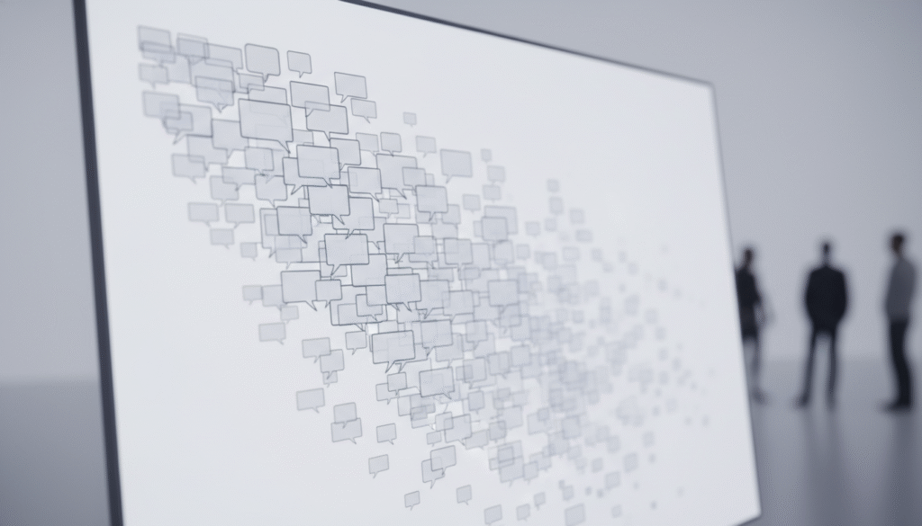 fil de discussion numérique abstrait avec bulles de dialogue