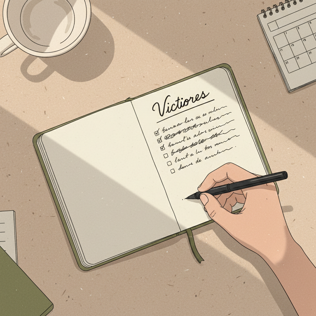 Notebook utilisé comme scoreboard pour les victoires quotidiennes