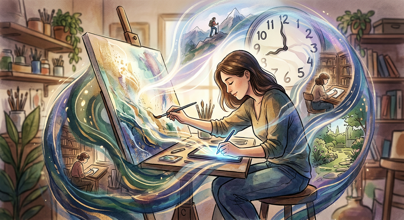 Personne en profonde immersion dans une activité captivante