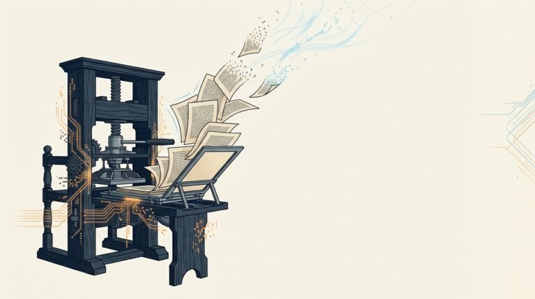 Presse de Gutenberg évoluant en circuits intégrés numériques