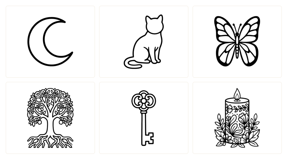 Aperçu coloriages Witchy Self Care, sélection de pages à colorier