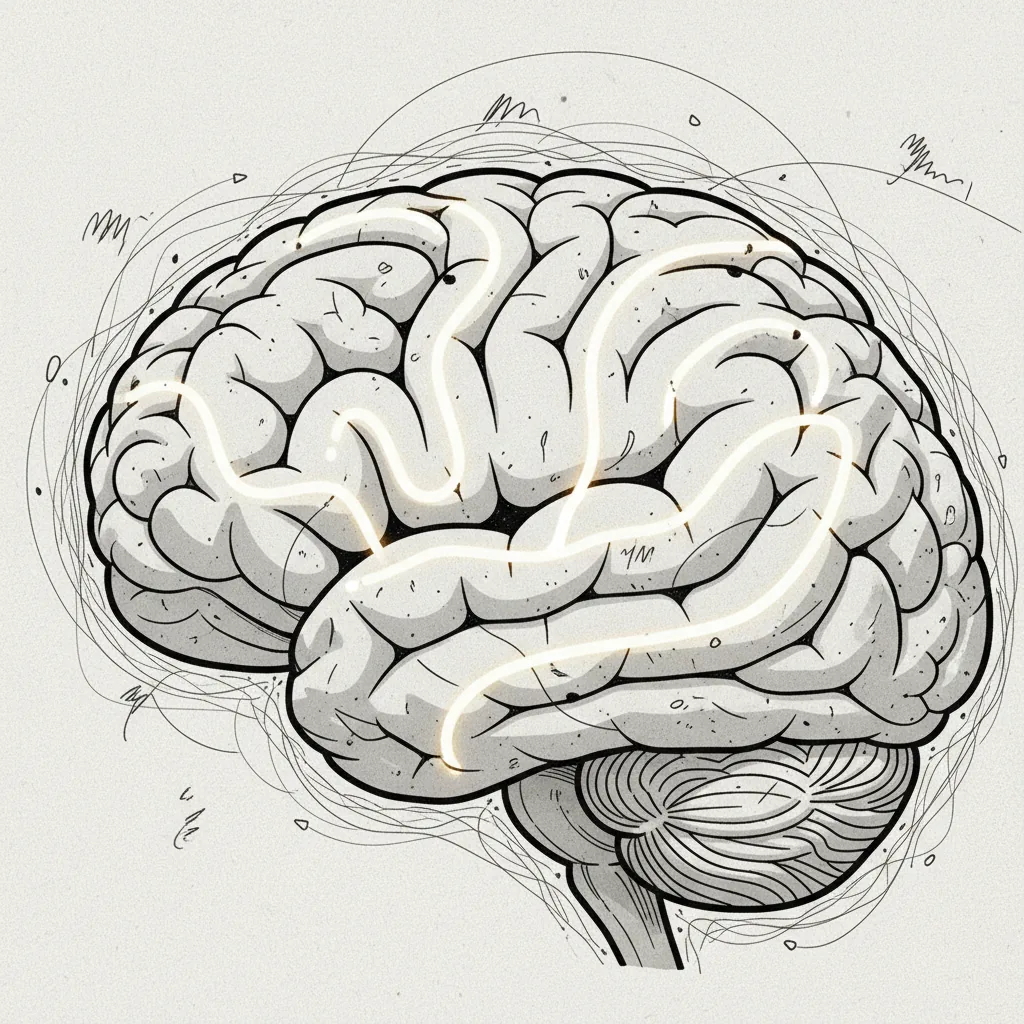 Illustration d'un cerveau humain stylisé en profil