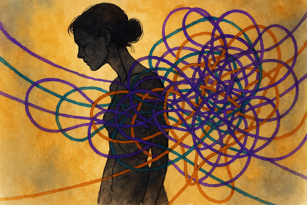 Essai 3 — femme fils aquarelle