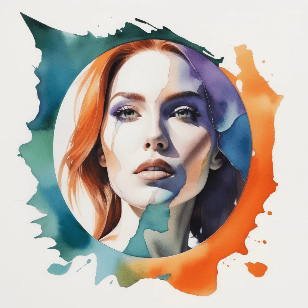 Portrait d'une femme à travers un cercle de couleurs vives, représentant les émotions et la manipulation