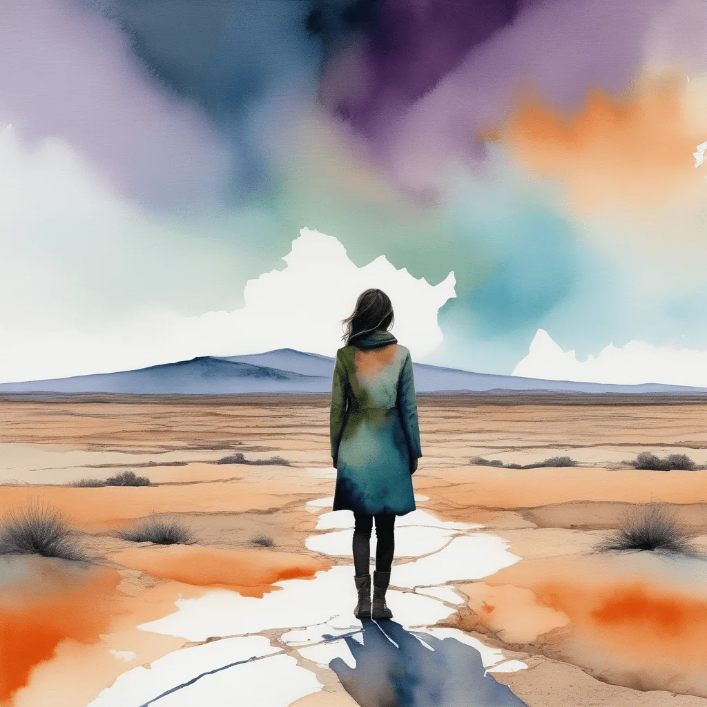 Femme debout seule dans un désert, symbolisant l'isolement et la mise en place de limites dans une relation toxique