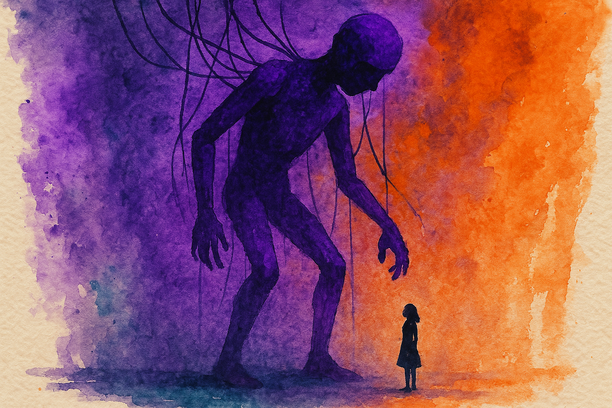 Essai 4 — petite femme face à marionnette géante