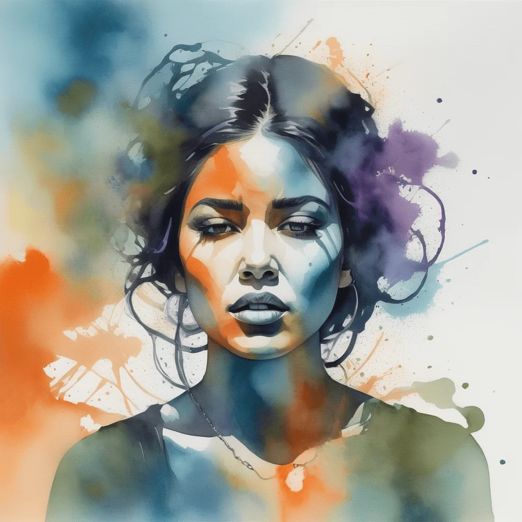 Portrait d'une femme avec une expression intense, illustrant la complexité de l'attirance vers les relations toxiques.