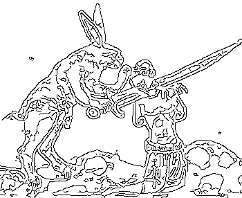 Lapin décapiteur - line-art OpenCV