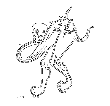 Grotesque du Luttrell Psalter - line-art OpenCV