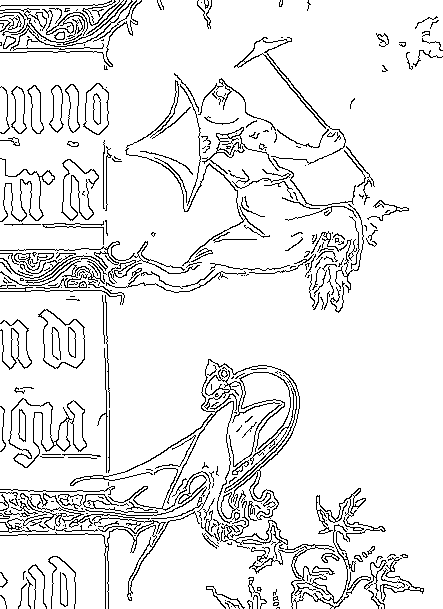 Jean de Berry Fol12r grotesque - line-art OpenCV