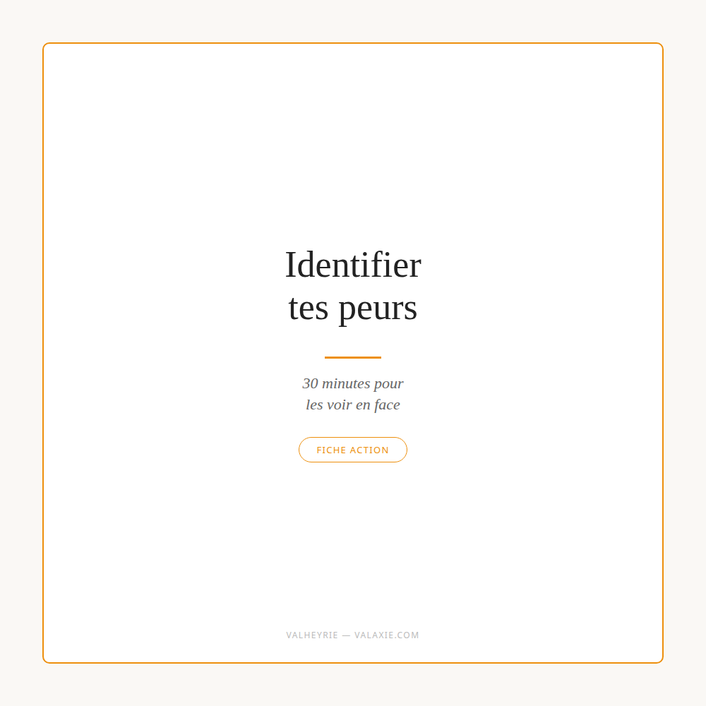 Identifier tes peurs