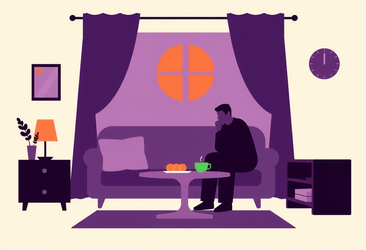 Illustration : ses paumes pesent sur ses epaules