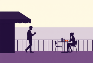 Illustration : il part, la laisse seule assise