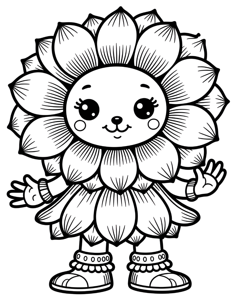 Coloriage tournesol qui invite à imprimer