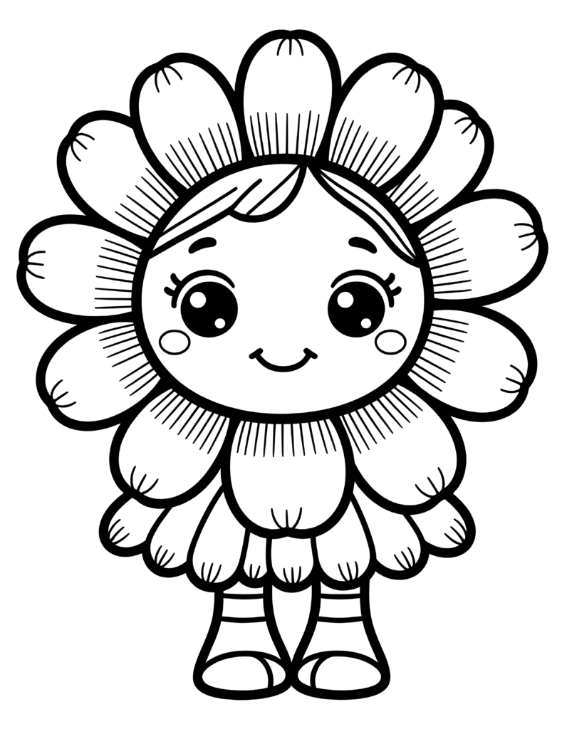 Coloriage fleur couronnée de pétales à imprimer