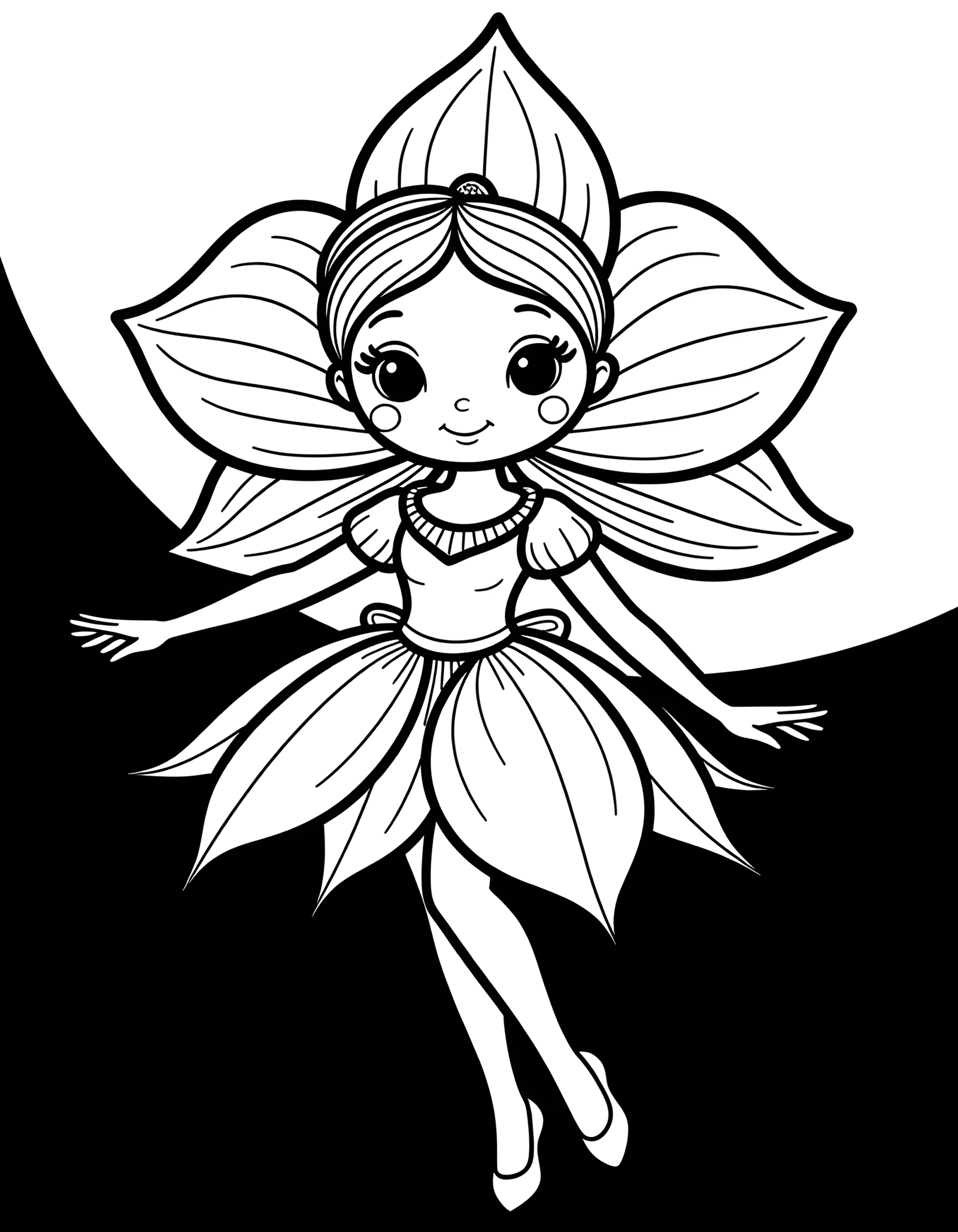 Coloriage fleur humanoïde — Orchidée