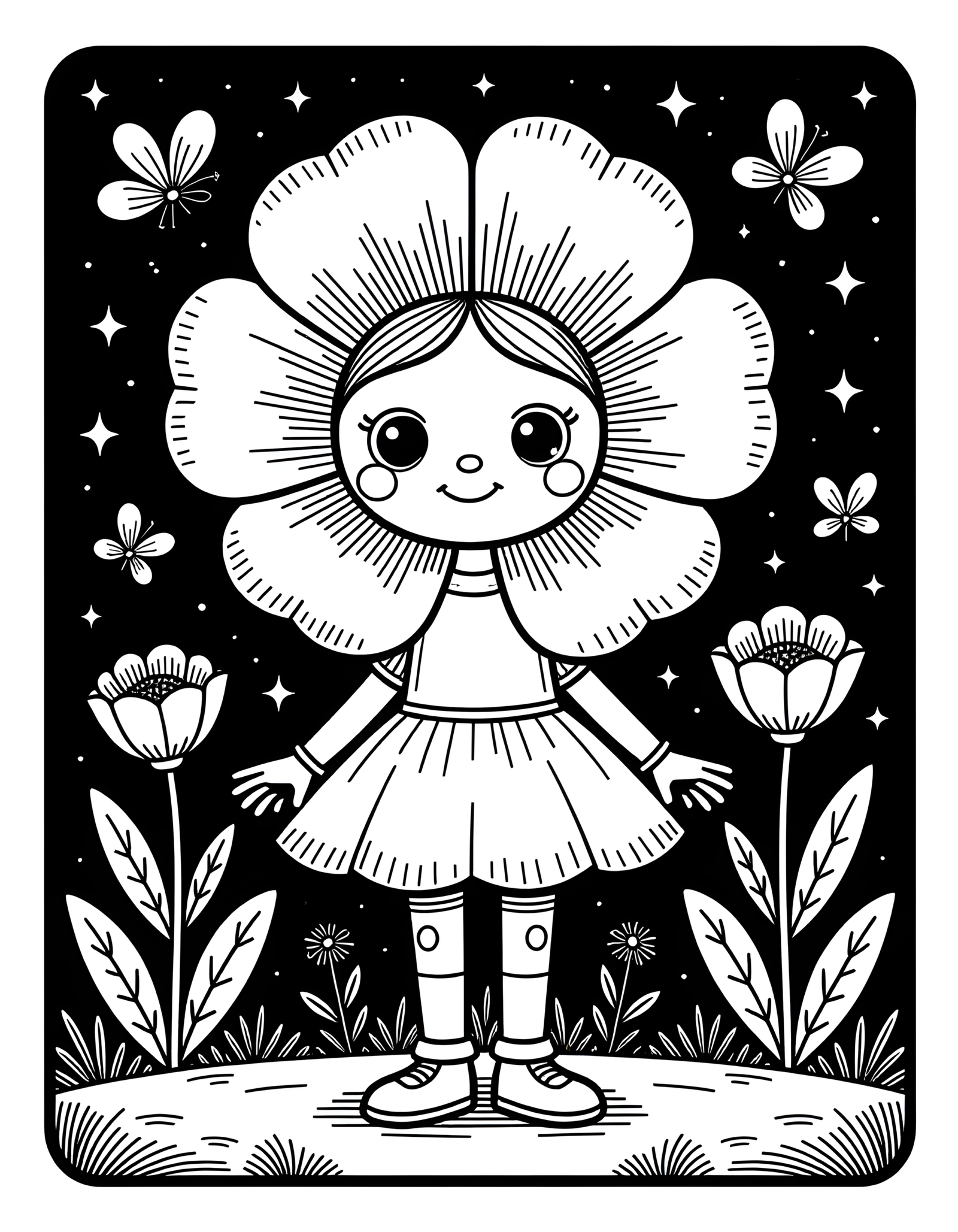 Coloriage fleur humanoïde — Poppy